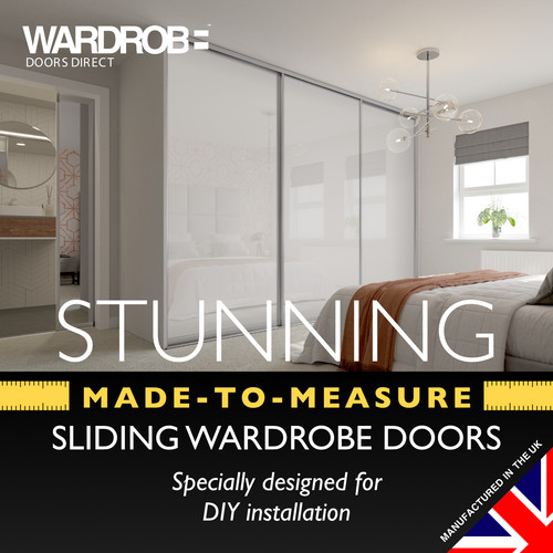 Built white glass sliding - white,